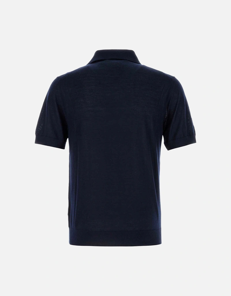 Prada メンズ ミッドナイトブルー カシミヤ ポロシャツ () IFCHIC.COM