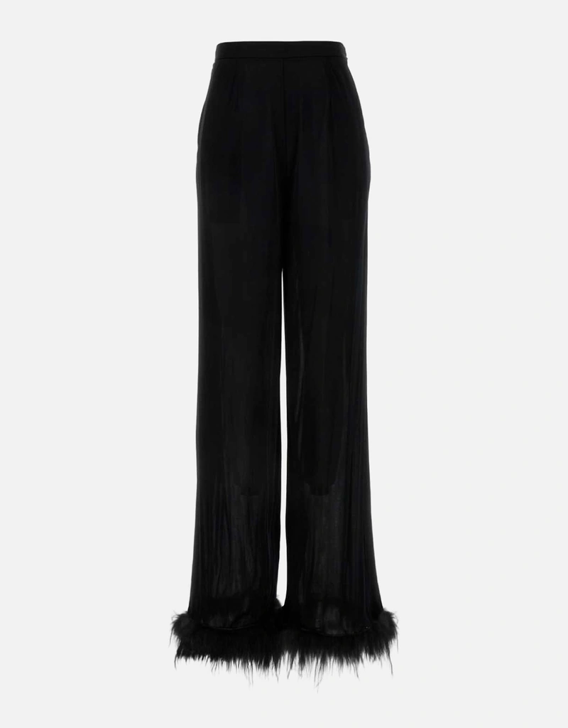 Prada ブラックサテンワイドレッグパンツ () IFCHIC.COM