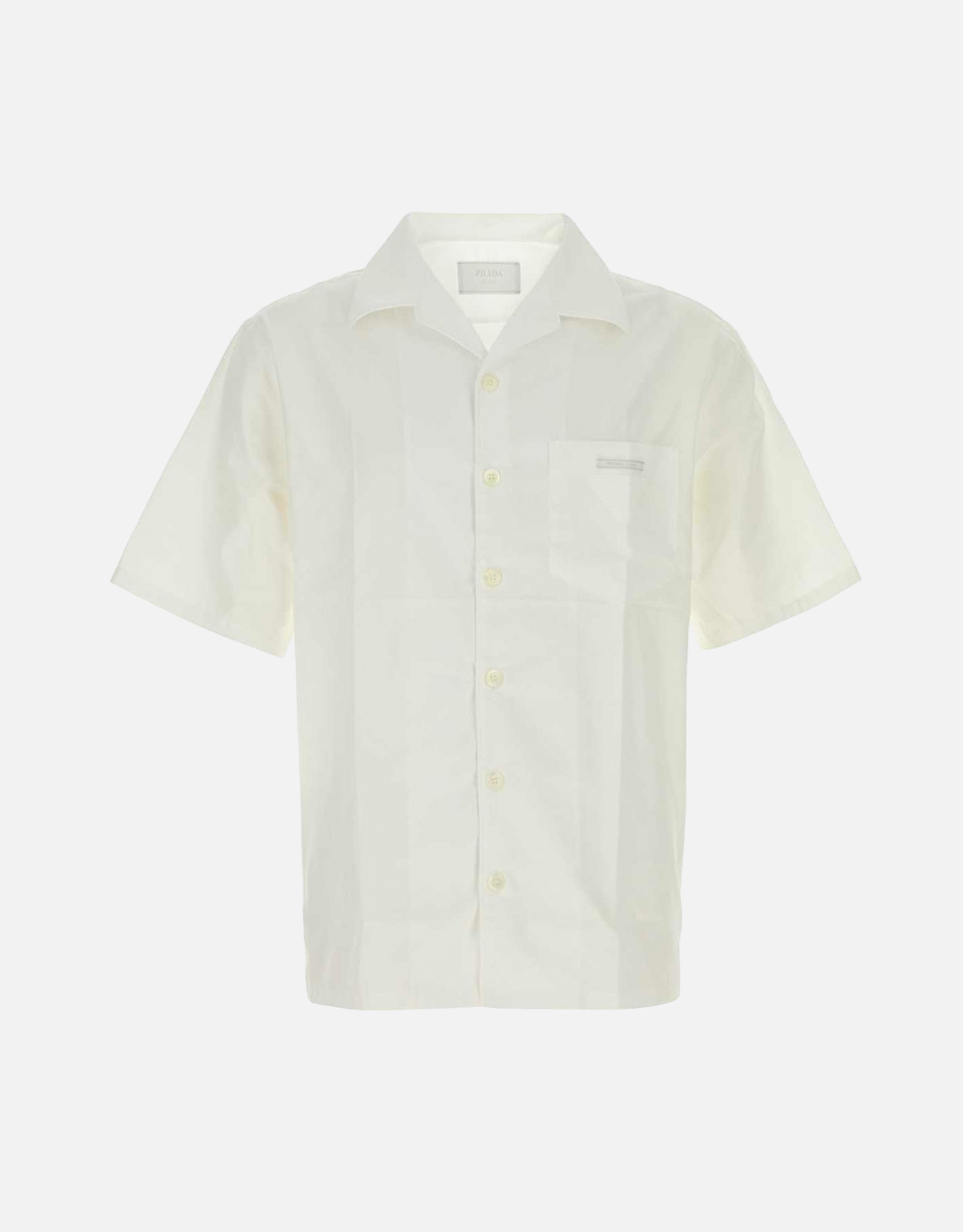 【大幅値下】PRADA ホワイト 半袖シャツ　ポプリンシャツ【正規品】 Prada メンズホワイトポプリンシャツ () IFCHIC.COM