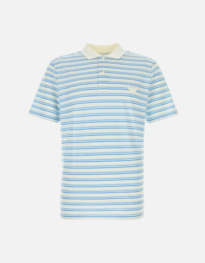PRADA ストライプ 半袖 シルク ポロシャツ Prada ポロシャツ | トップス＆Tシャツ 新作・セール | IFCHIC
