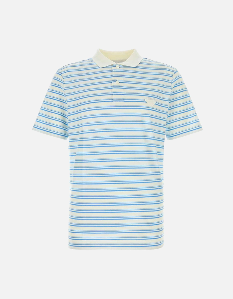 PRADA 青と白のストライプ ポロシャツ PRADA 青と白のストライプ ポロシャツ PRADA 青と白のストライプ