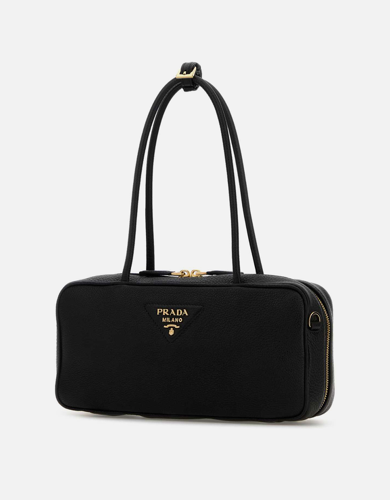 PRADA 黒 ディアレザー（鹿革）トートバッグ Prada ブラック ペブル鹿レザーショルダーバッグ () IFCHIC.COM