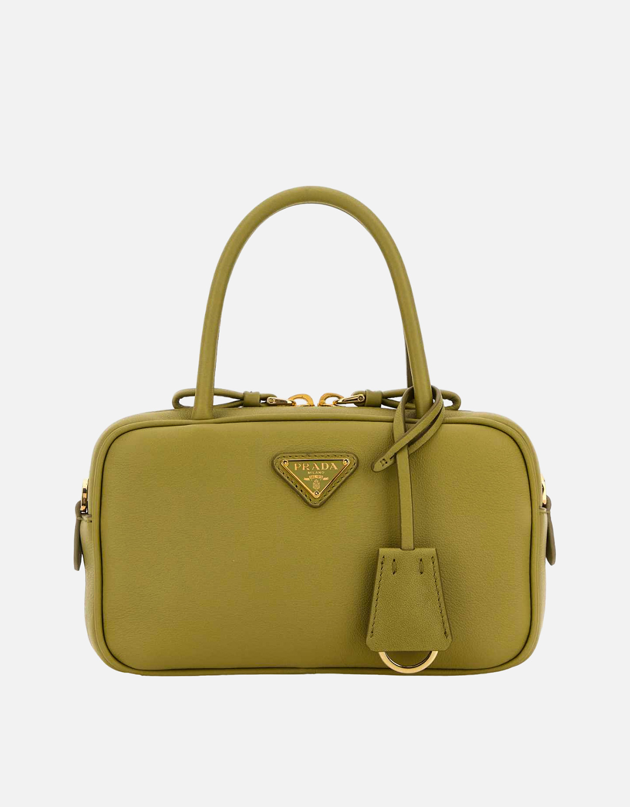 Prada セージグリーンレザーハンドバッグ () IFCHIC.COM