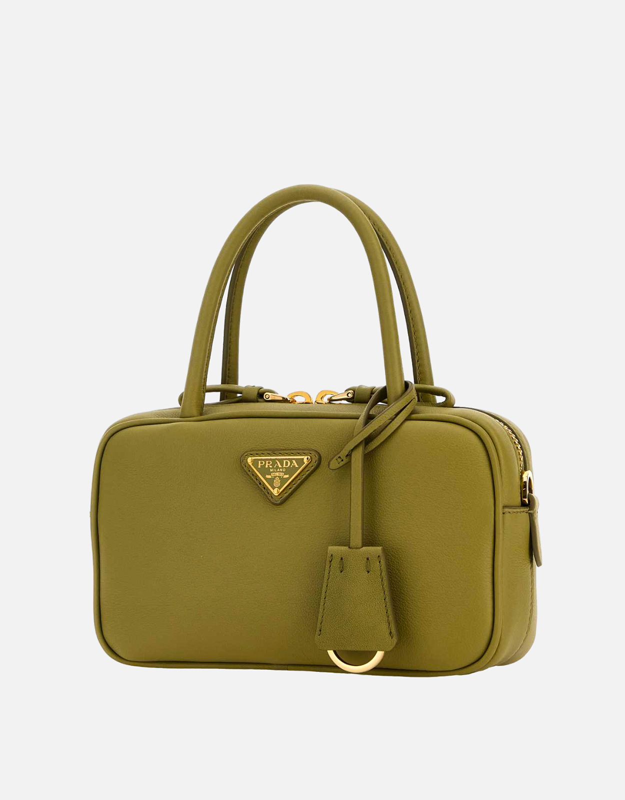 PRADA グリーンレザー ハンドバッグ Prada セージグリーンレザーハンドバッグ () IFCHIC.COM