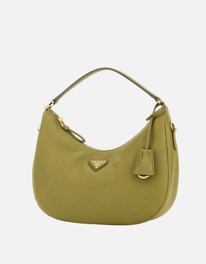 Prada セージグリーンのペブルレザー ハンドバッグ () IFCHIC.COM