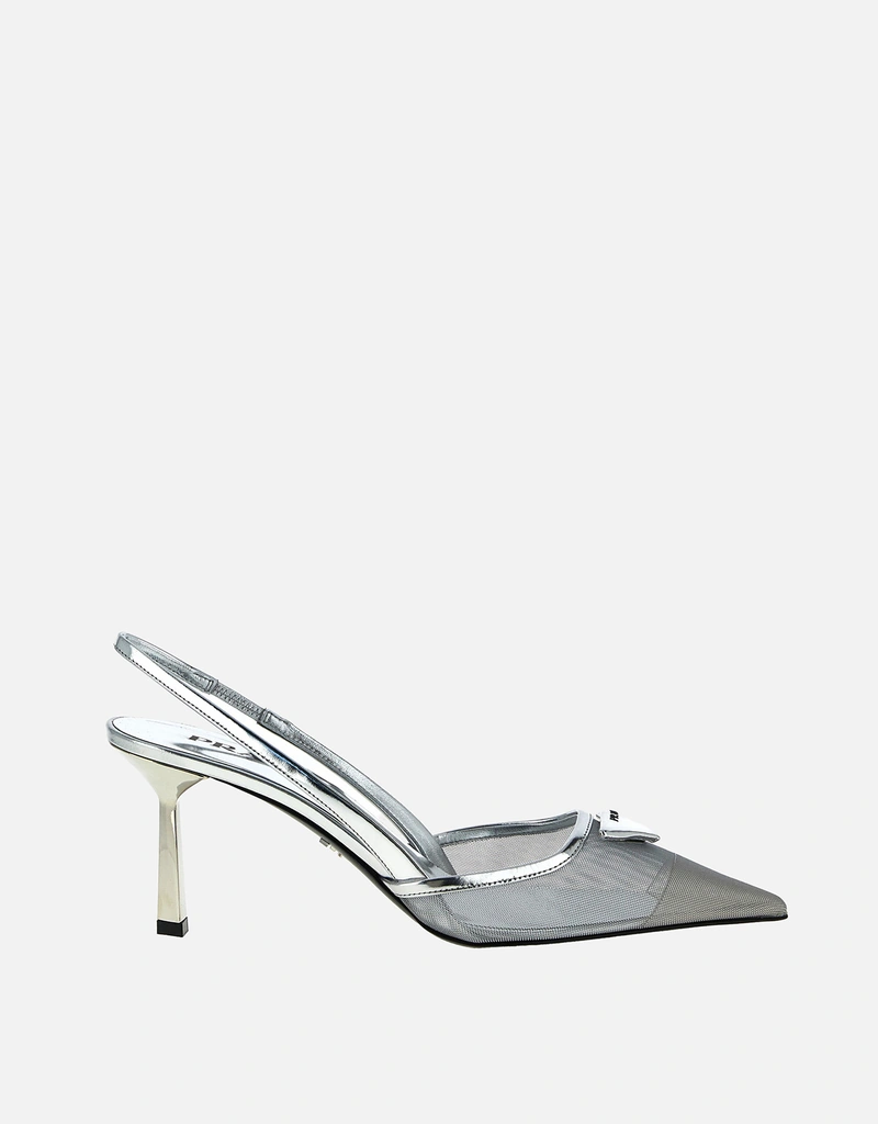 Prada メッシュファブリックスリングバックパンプス () IFCHIC.COM