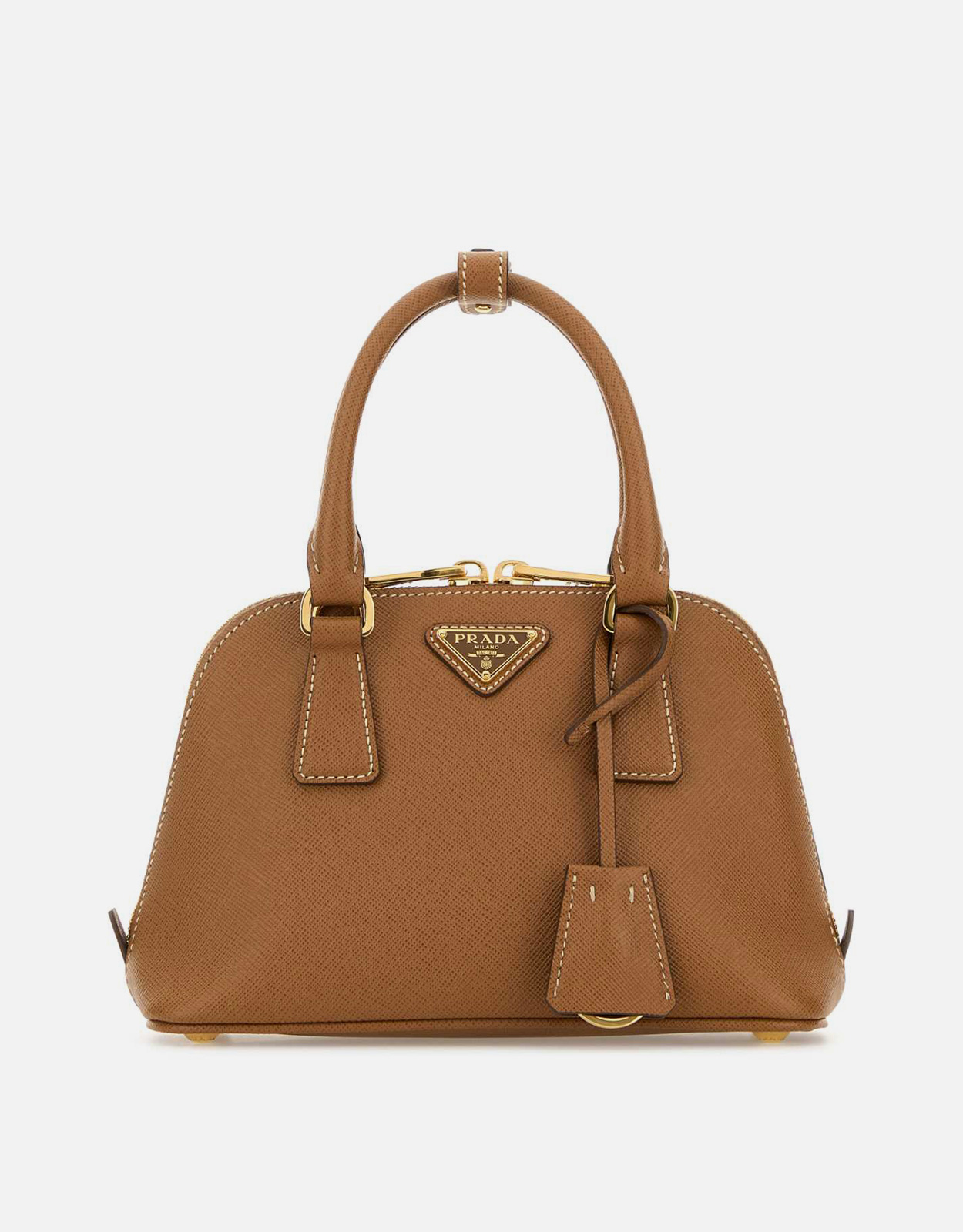 Prada キャメルカーフレザーハンドバッグ () IFCHIC.COM