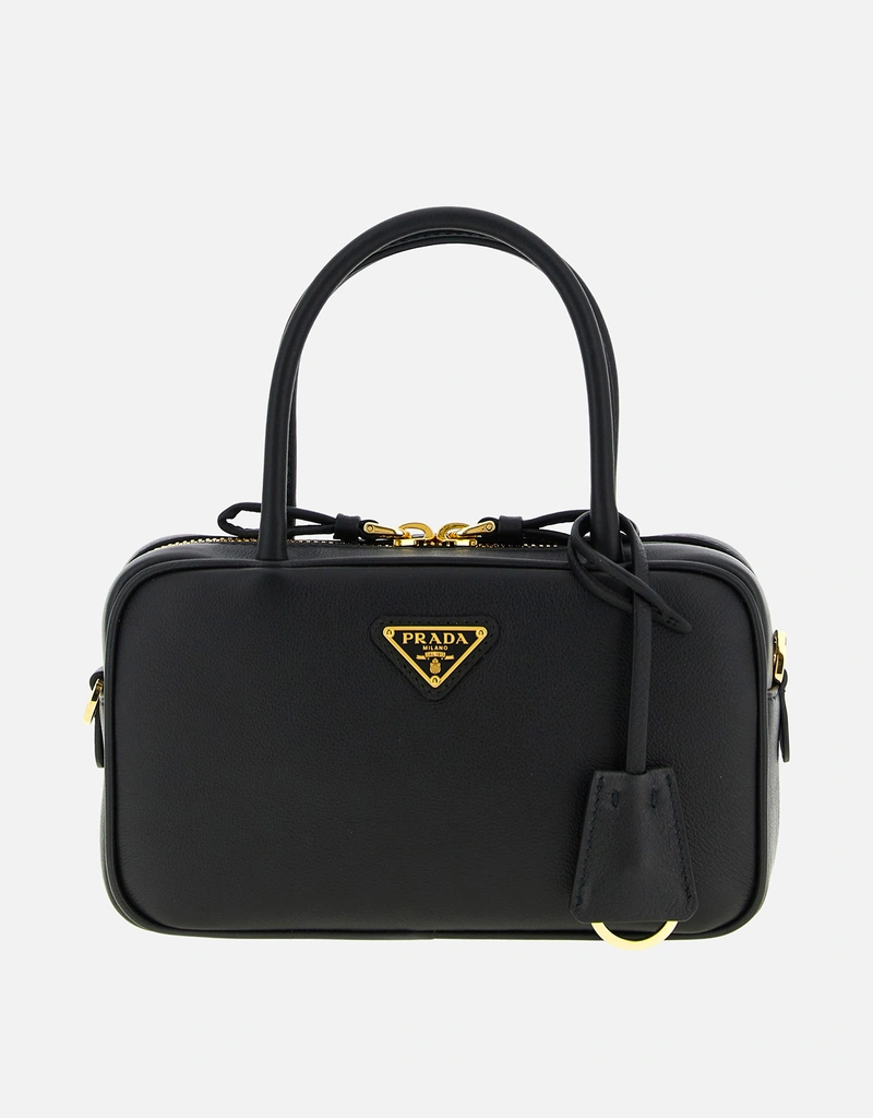 Prada Bauletto Small Calfskin Leather Handbag () IFCHIC.COM