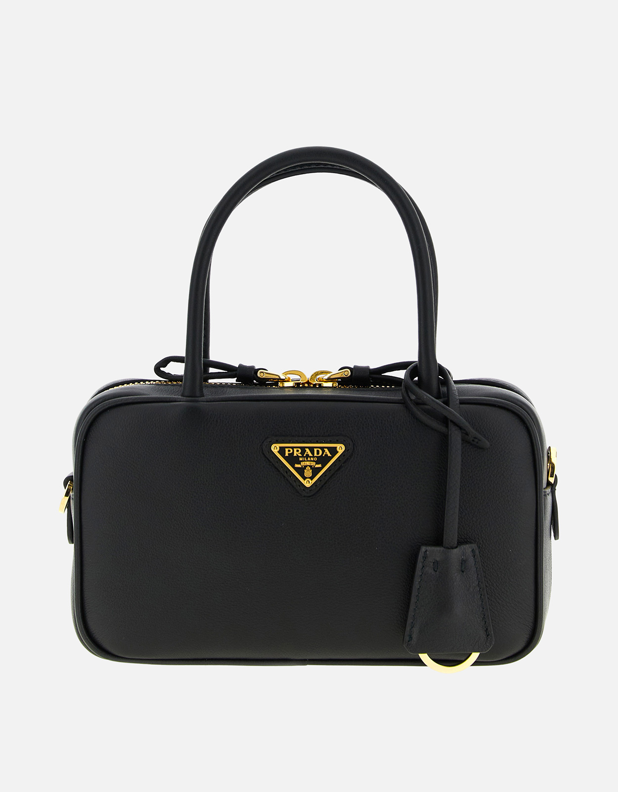 Prada Bauletto Small Calfskin Leather Handbag () IFCHIC.COM