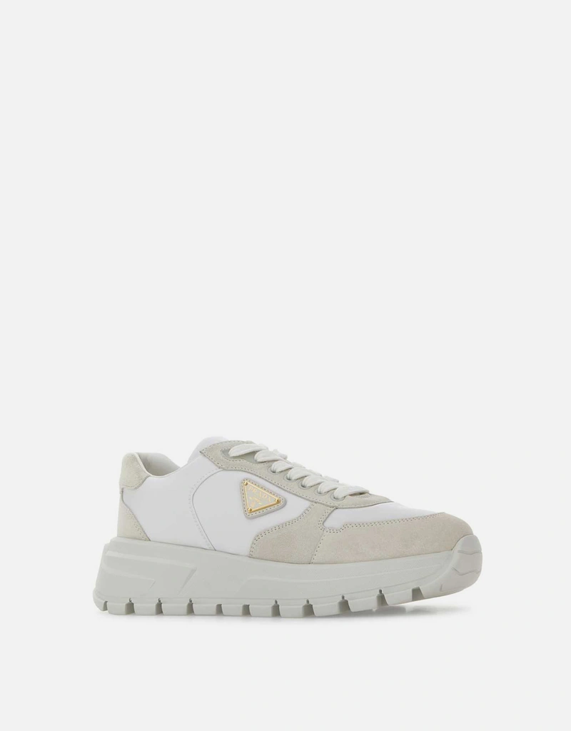 Prada ホワイトスエードとRe-Nylonスニーカー () IFCHIC.COM