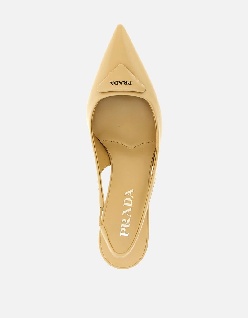 Prada カーフレザー トライアングルロゴ スリングバック () IFCHIC.COM