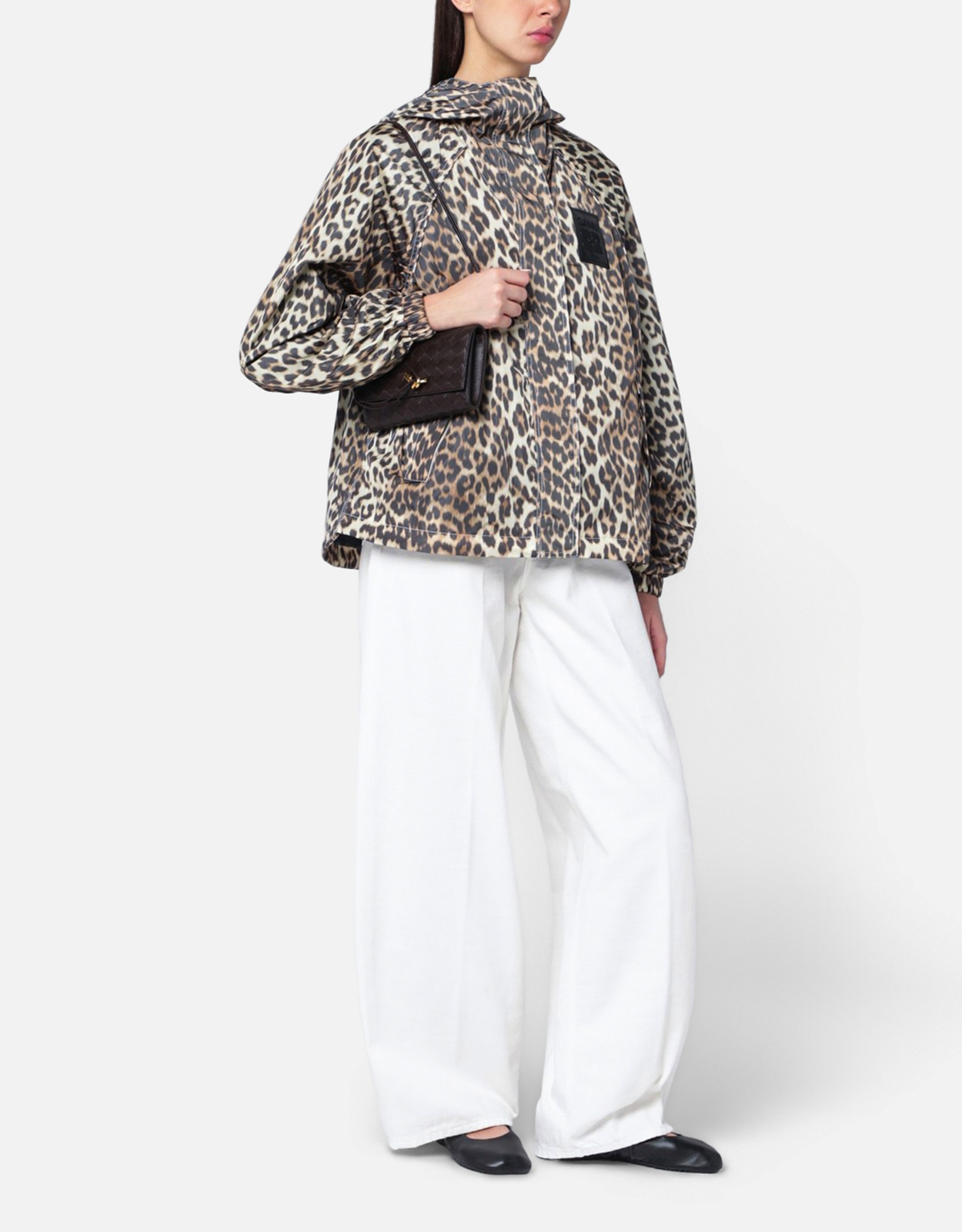 Ganni ヒョウ柄ナイロンジャケット (すべての新品) IFCHIC.COM