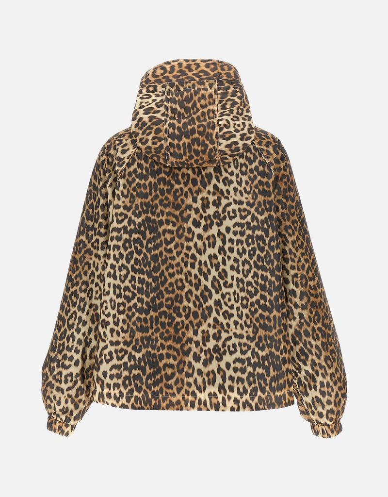 Ganni ヒョウ柄ナイロンジャケット (すべての新品) IFCHIC.COM