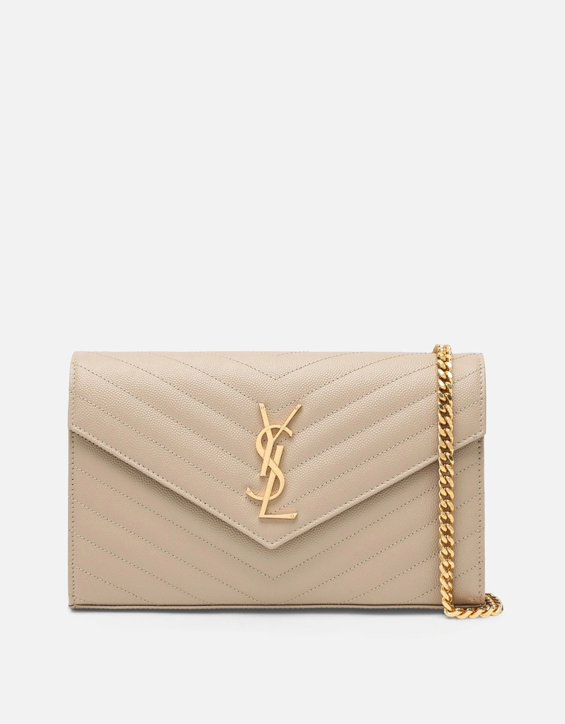 Saint Laurent カサンドルグレインカーフスキンレザー チェーン