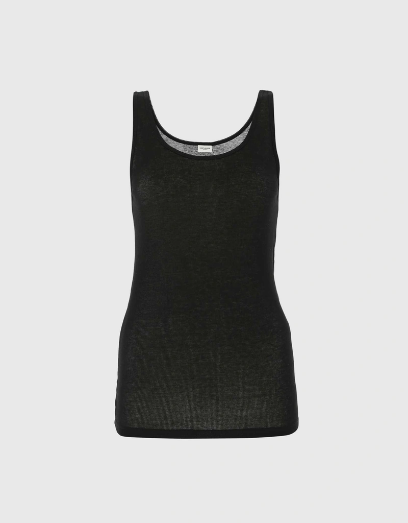 Saint Laurent Ribbed Sleeveless Tank Top (トップス) IFCHIC.COM