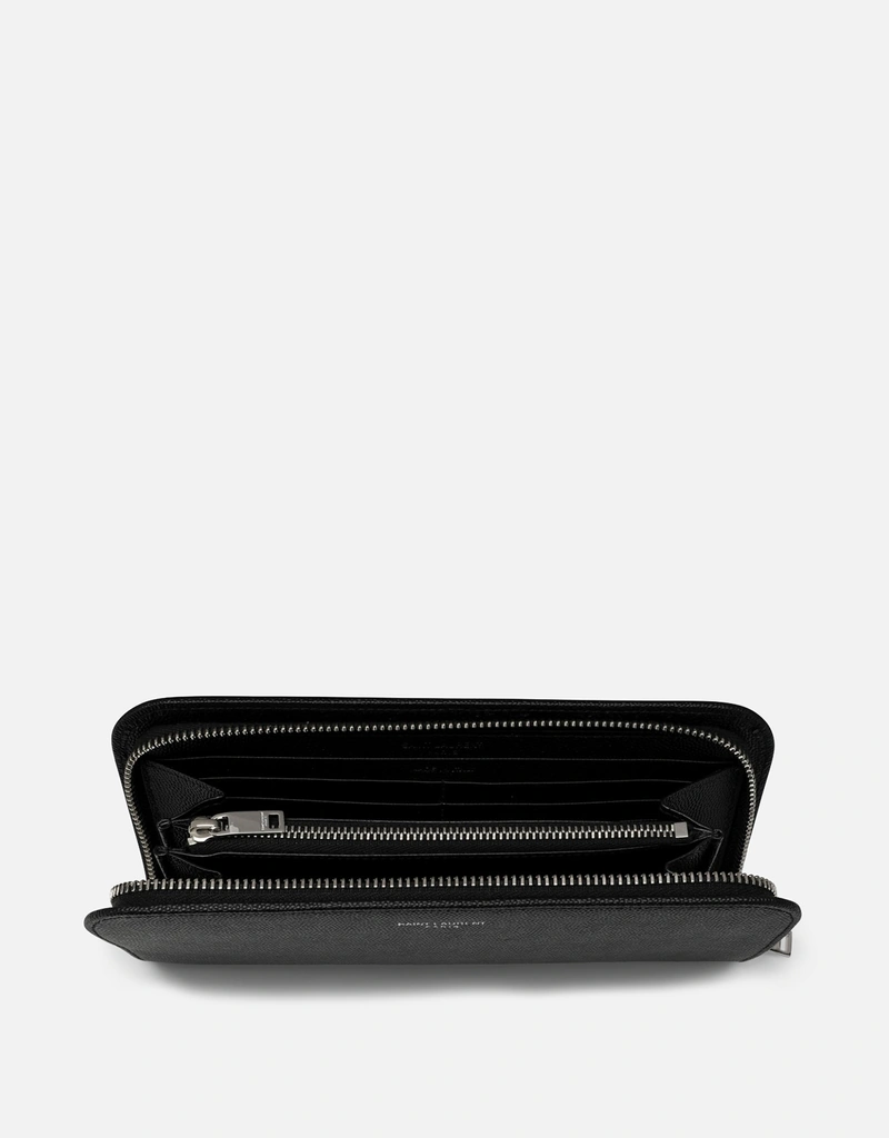 Saint Laurent 長財布 ジップアラウンド ブラック 黒 Saint Laurent メンズジップアラウンドカーフレザーウォレット