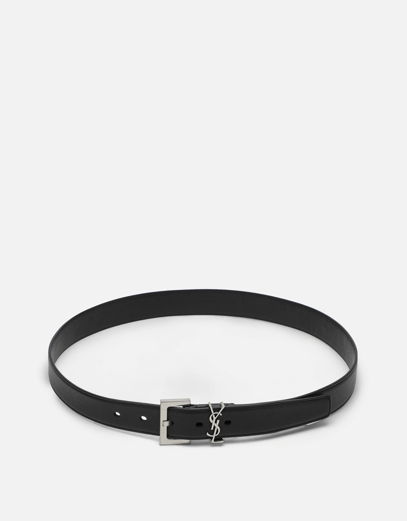 Saint Laurent Cassandre スムースカーフレザーベルト (ベルト) IFCHIC.COM