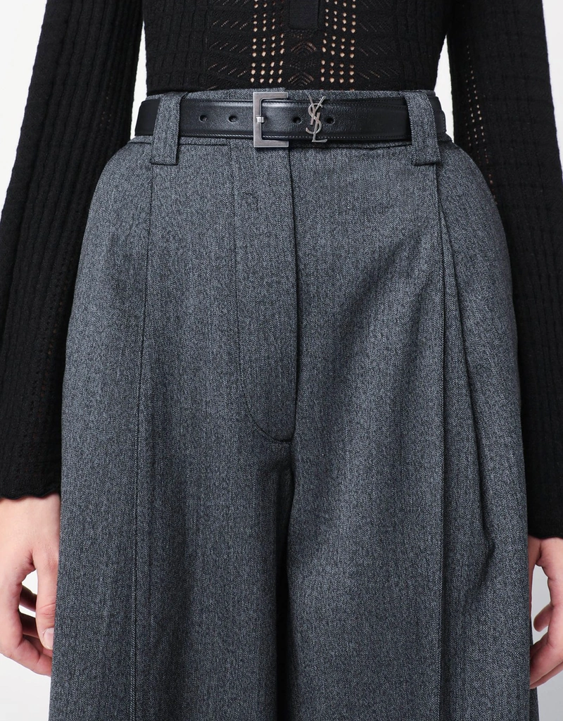 Saint Laurent Cassandre スムースカーフレザーベルト (ベルト) IFCHIC.COM