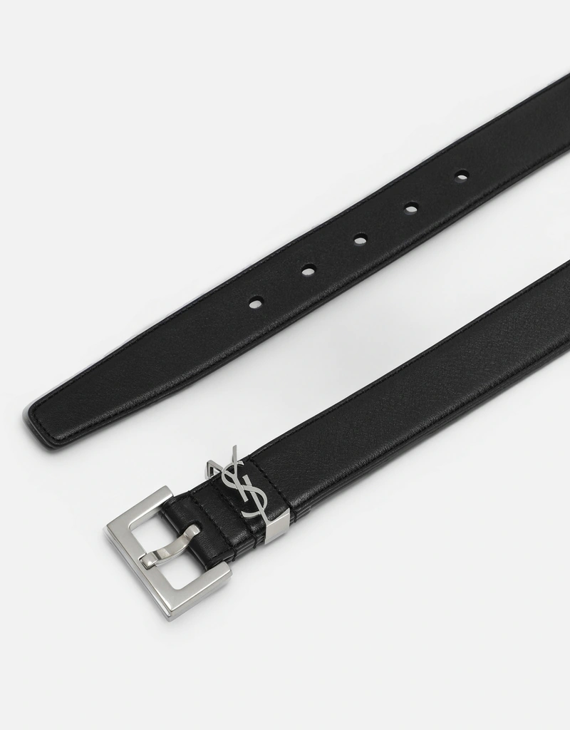 Saint Laurent Cassandre スムースカーフレザーベルト (ベルト) IFCHIC.COM