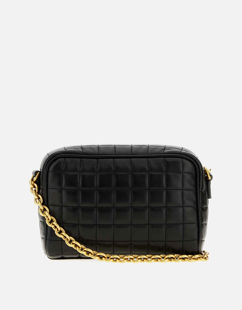 Saint Laurent ブラックレザー絎縫ショルダーバッグ () IFCHIC.COM