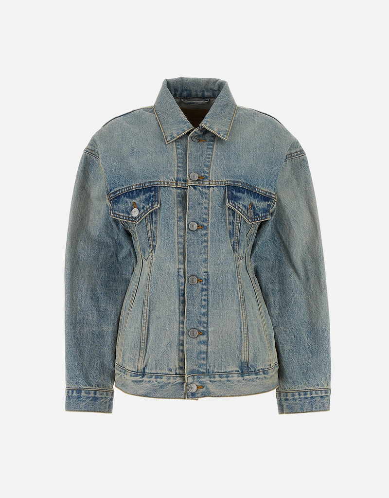 Balenciaga ライトブルーデニムアワーグラスジャケット () IFCHIC.COM