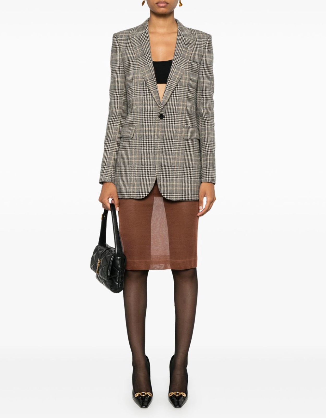 Saint Laurent シアーシルクペンシルスカート (ドレス) IFCHIC.COM