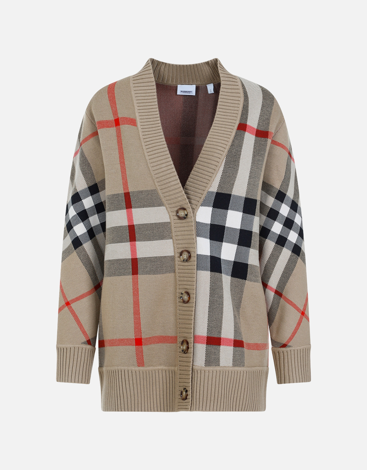 BURBERRY バーバリー チェック柄 ウールカーディガン ベージュ系　S 349CCD58-FB3D-4ADF-9F24-
