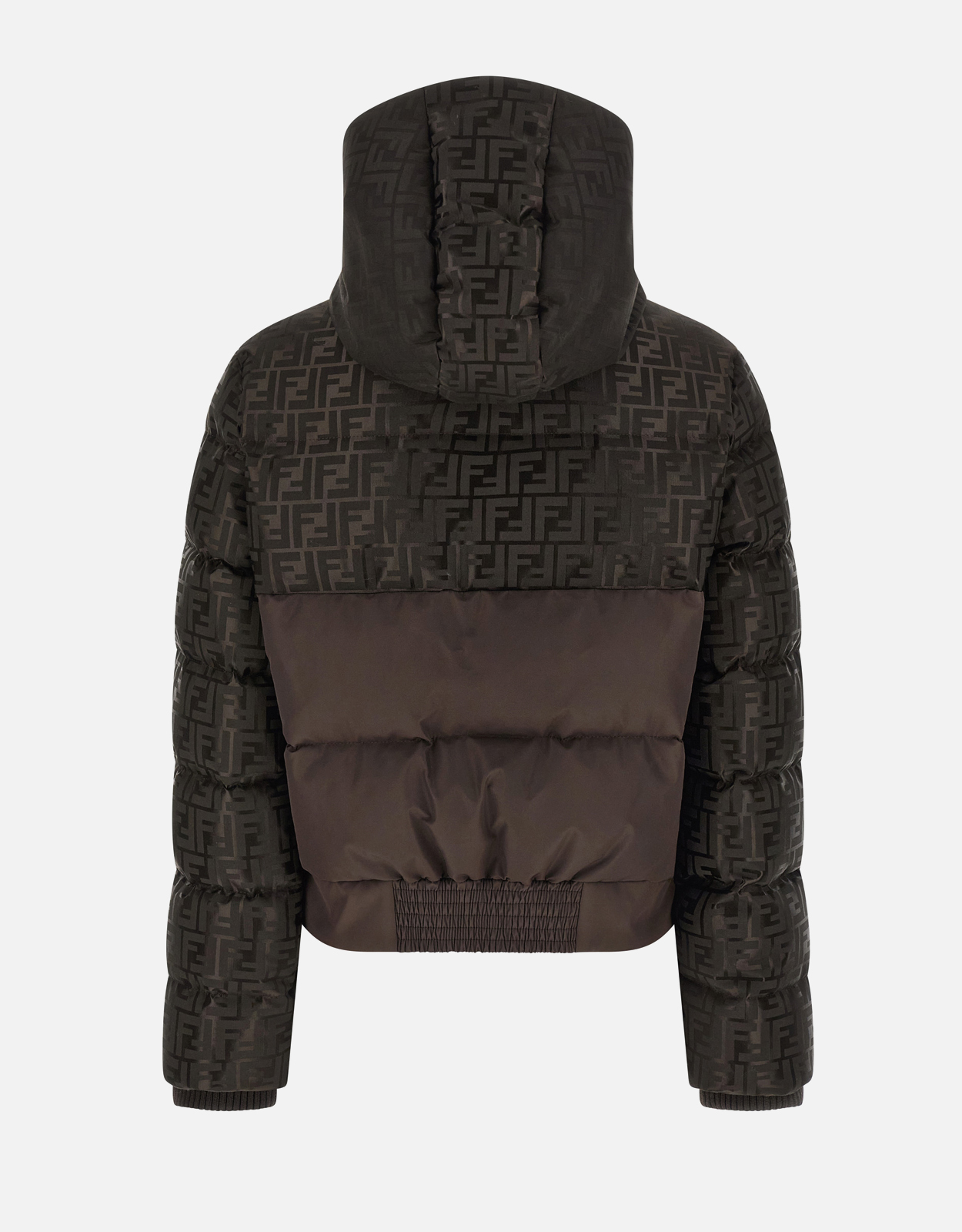 Fendi ブラウンFFナイロンダウンショートジャケット (すべての新品