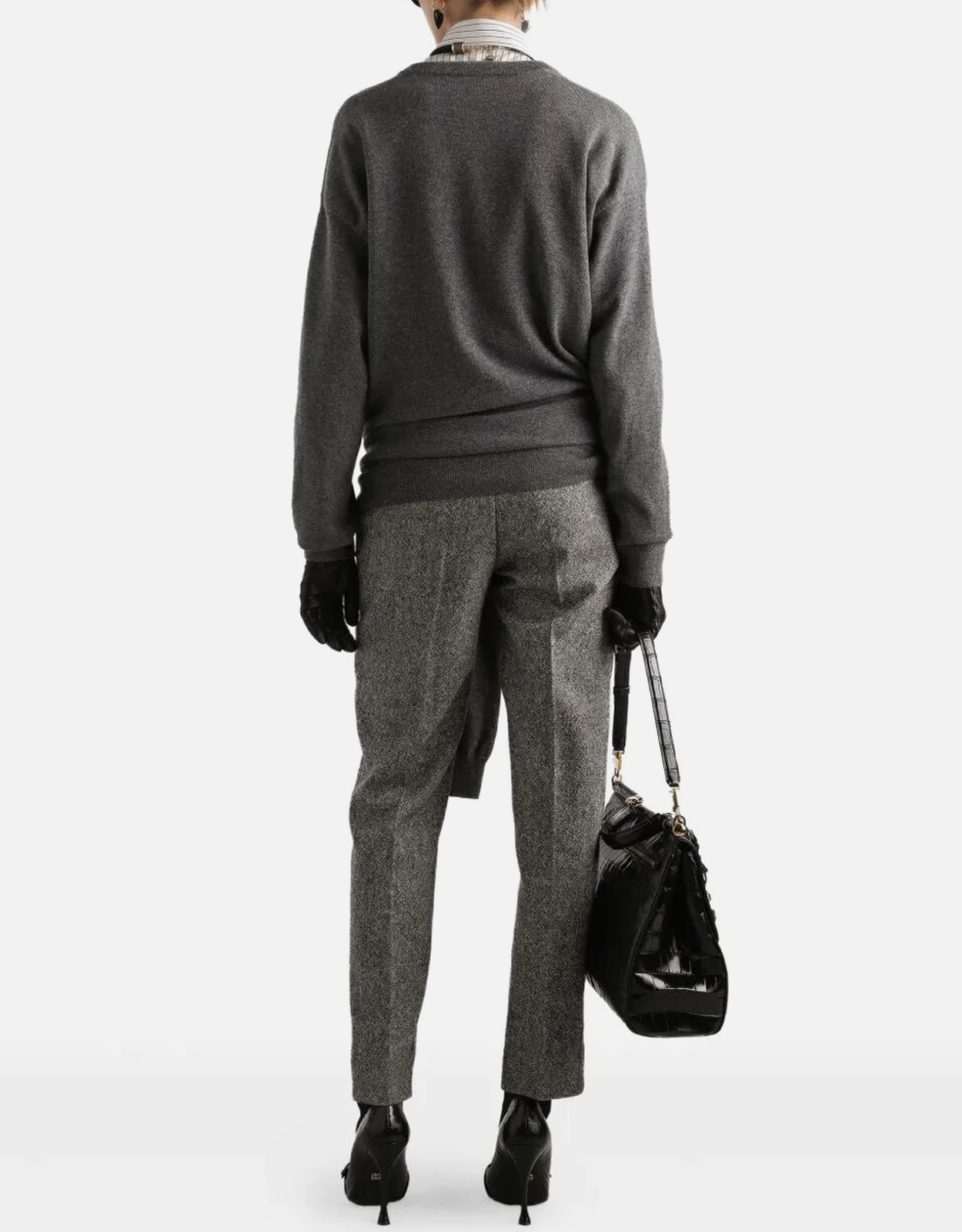 Dolce & Gabbana カシミア Vネック ノットデザインセーター (ニット
