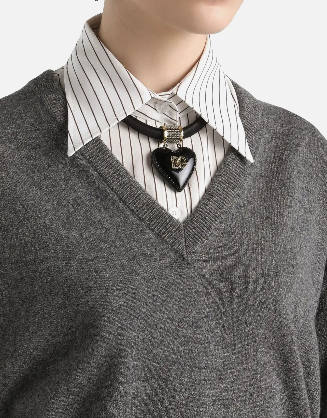 Dolce & Gabbana カシミア Vネック ノットデザインセーター (ニット