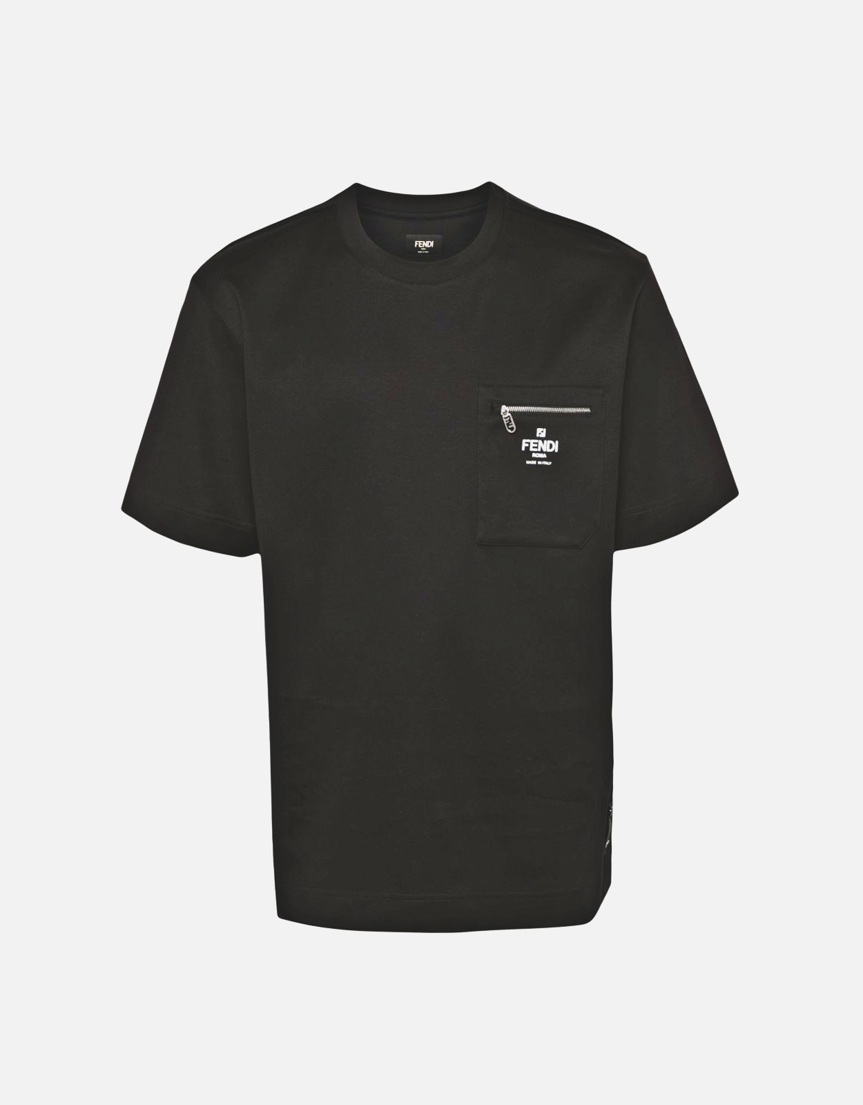 Fendi メンズ ブラックコットンTシャツ (トップス＆Tシャツ,Tシャツ