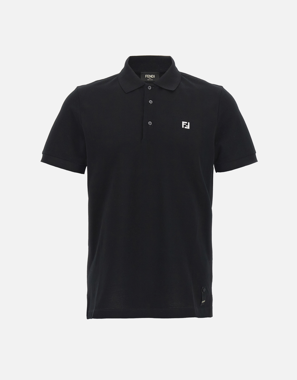 FENDI ブラックポロシャツ Fendi Men's Cotton Polo Shirt () IFCHIC.COM