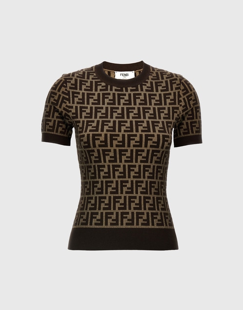 Fendi FF Jacquard Short-Sleeved Top (ニットウェア) IFCHIC.COM