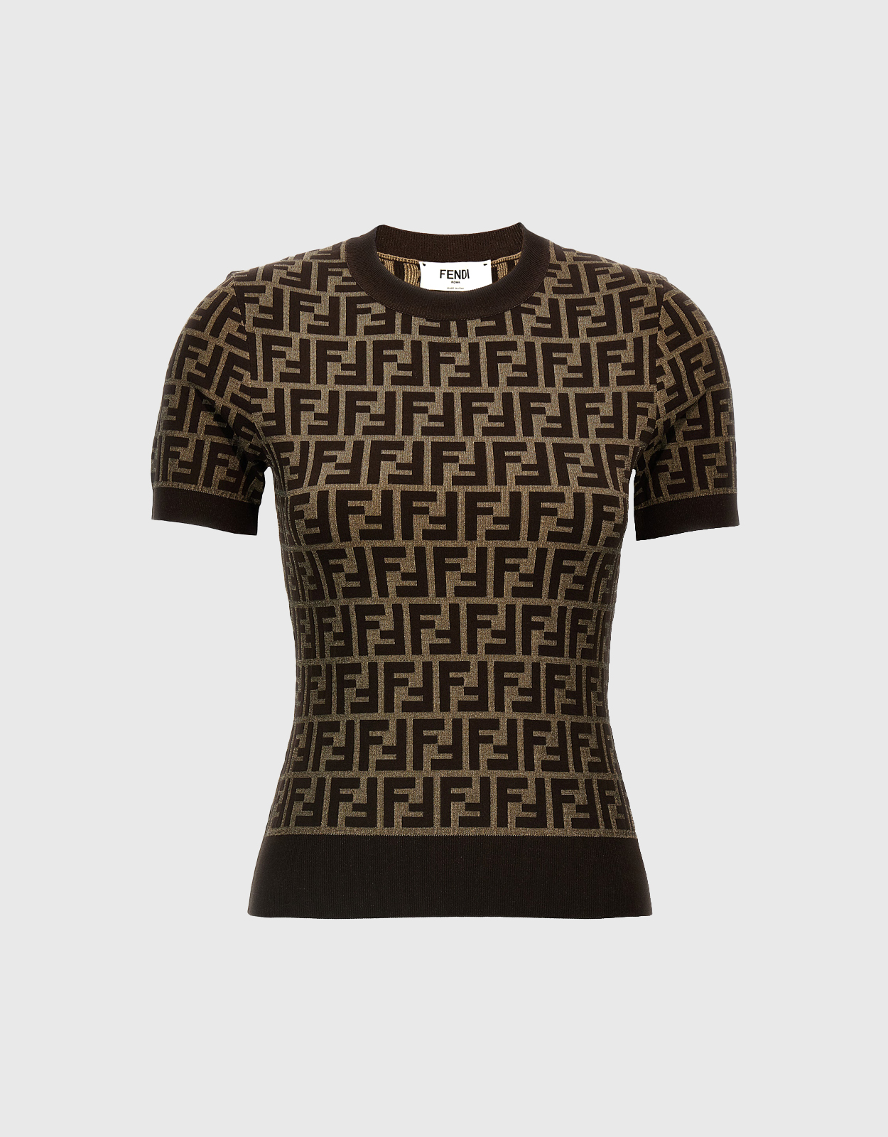 Fendi FF Jacquard Short-Sleeved Top (Knitwear) IFCHIC.COM