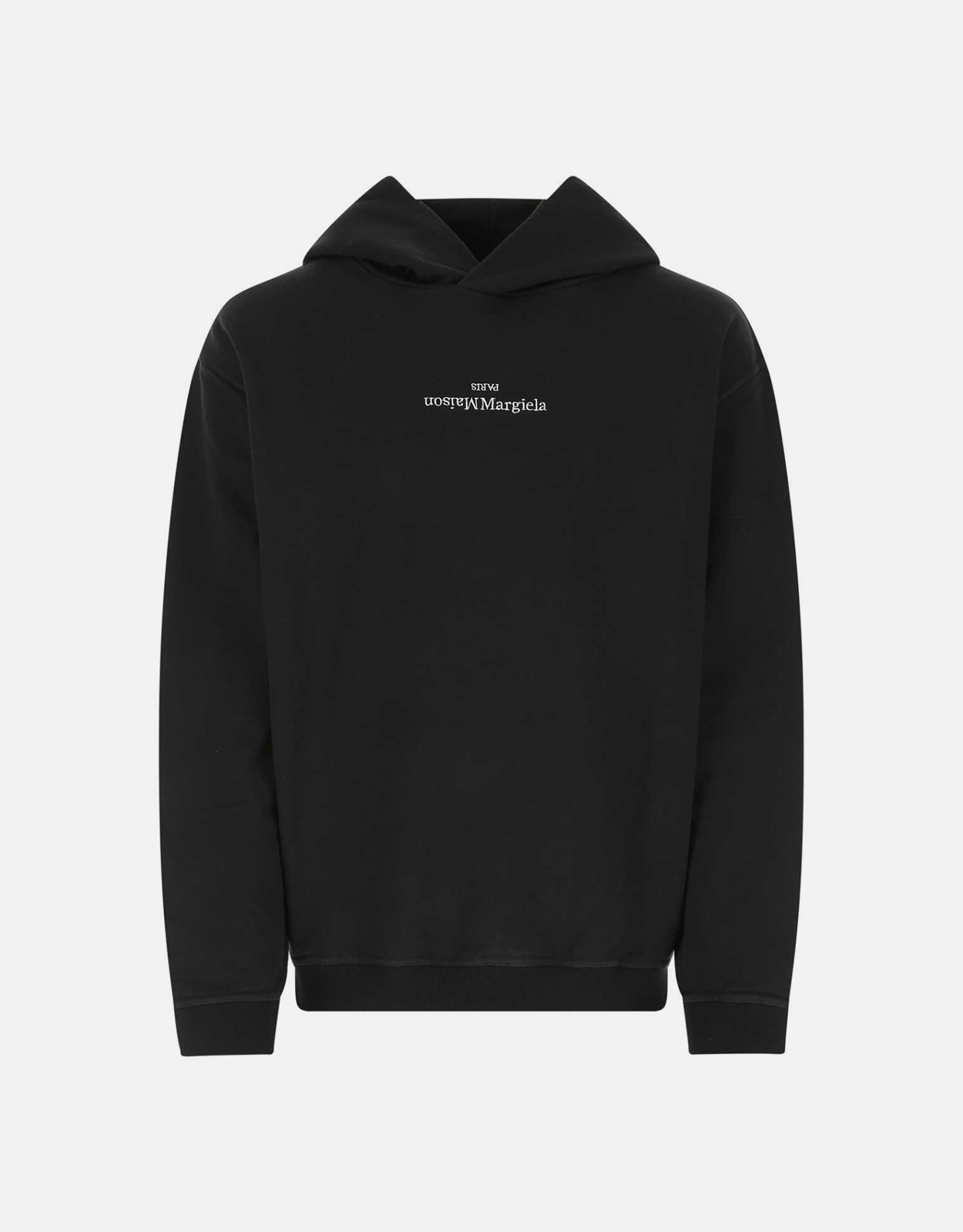 Maison Margiela メンズコットンリバース刺繍ロゴフード付きスウェット