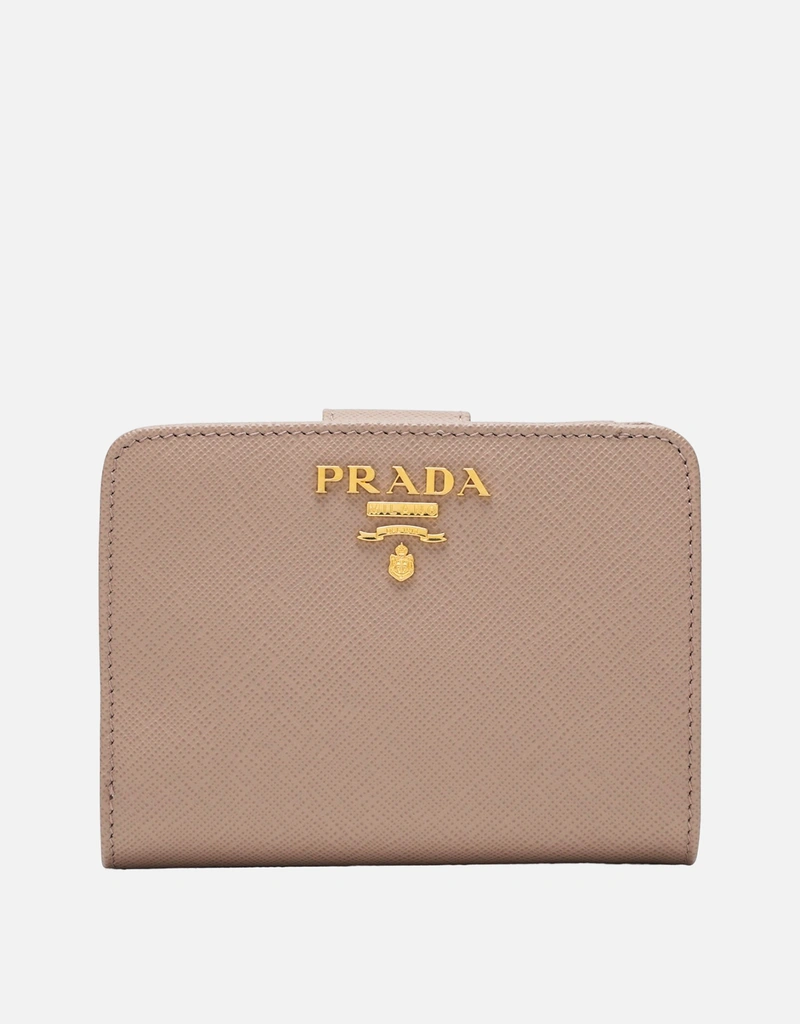 Prada スモールパウダーピンクサフィアーノレザーウォレット (財布と