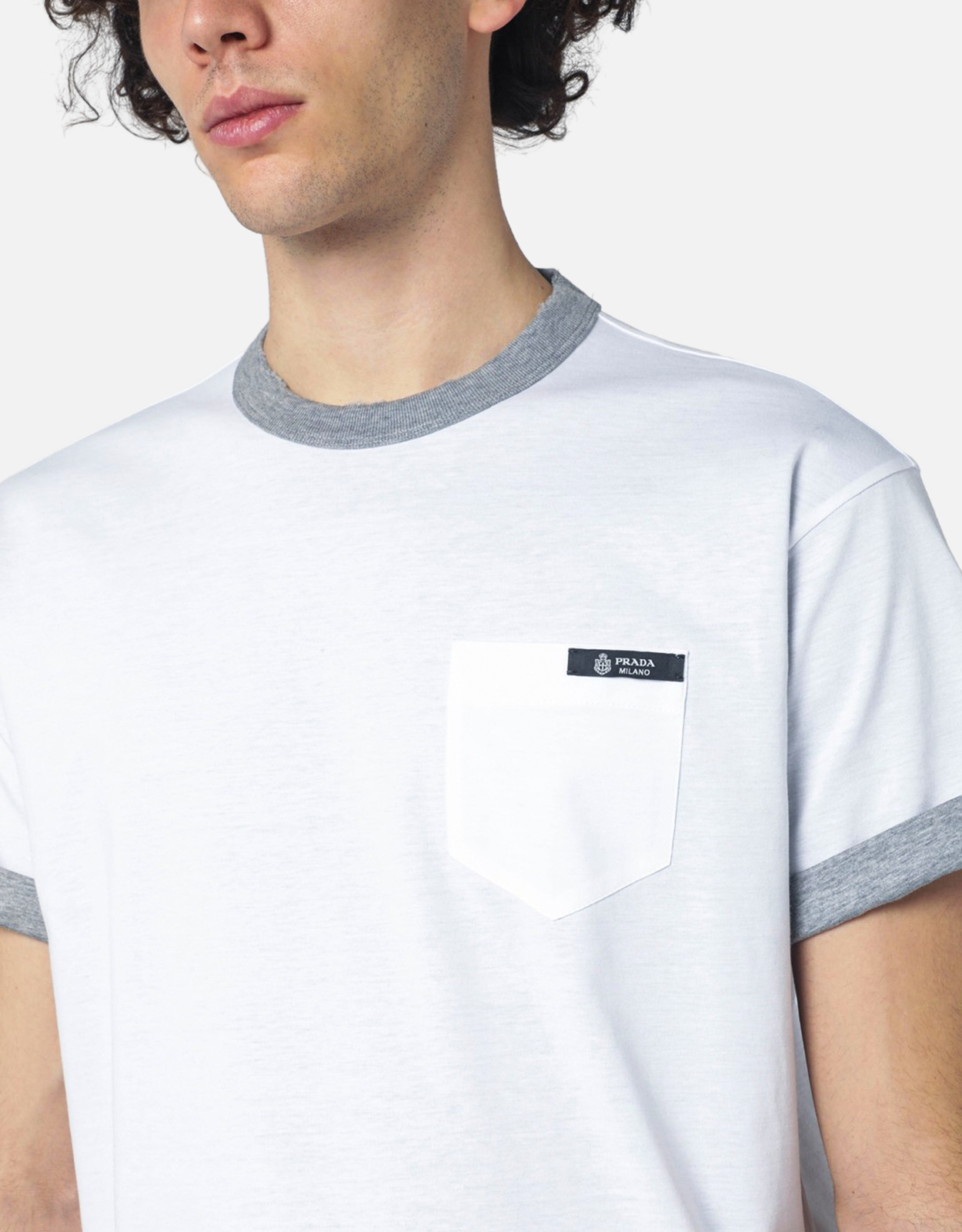 Prada メンズリバーシブルコットンTシャツ (シャツ) IFCHIC.COM
