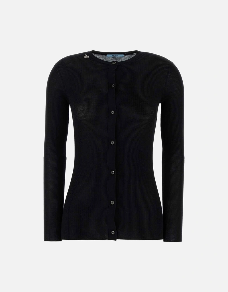 Prada リブニット初剪ウールスリムフィットカーディガン (すべての新品