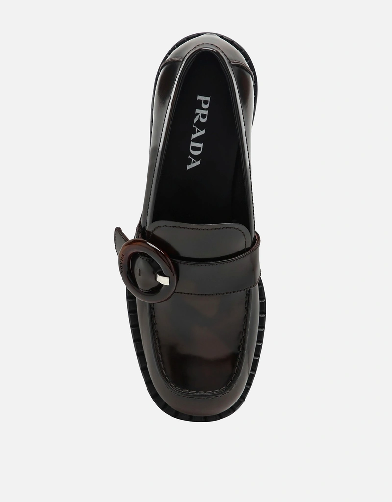 Prada ブラッシュドカーフスキンレザー ローファー (すべての新品