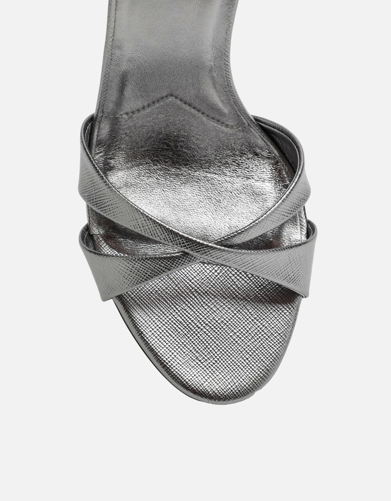 美品☆　プラダ　PRADA　Prada　ロゴ厚底スポーツサンダル　シルバー　38 PRADA サンダル シルバー 38 値下げ 【公式通販】