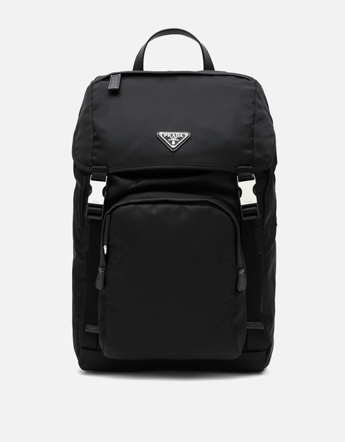 Prada Black Re-Nylon backpack with snap fastener (Bags) IFCHIC.COM