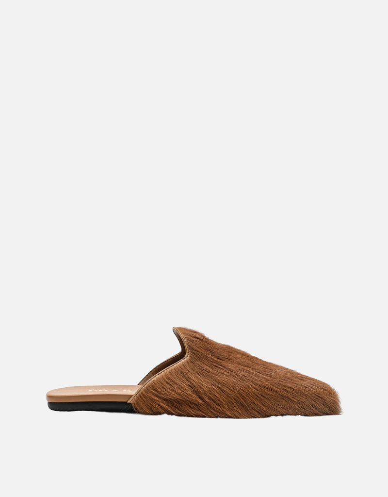 Prada レザー ヘアリーエフェクト サボ (すべての新品) IFCHIC.COM