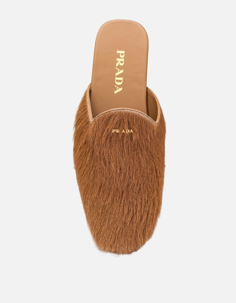 Prada レザー ヘアリーエフェクト サボ (すべての新品) IFCHIC.COM