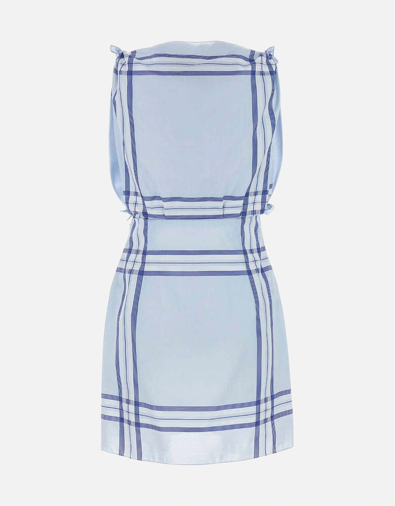 Prada Checked Cotton Mini-dress, Women, Sky Blue, Size 42