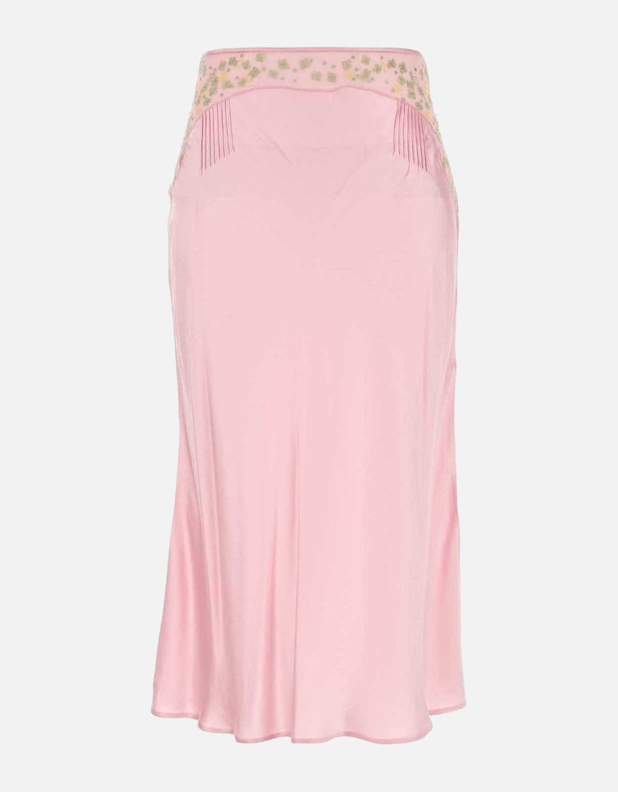 Prada ピンクサテン花柄刺繍スカート (すべての新品) IFCHIC.COM