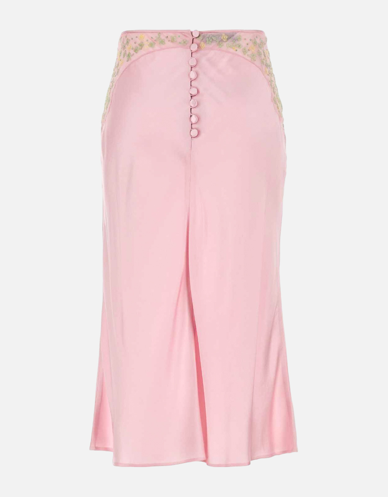 Prada ピンクサテン花柄刺繍スカート (すべての新品) IFCHIC.COM