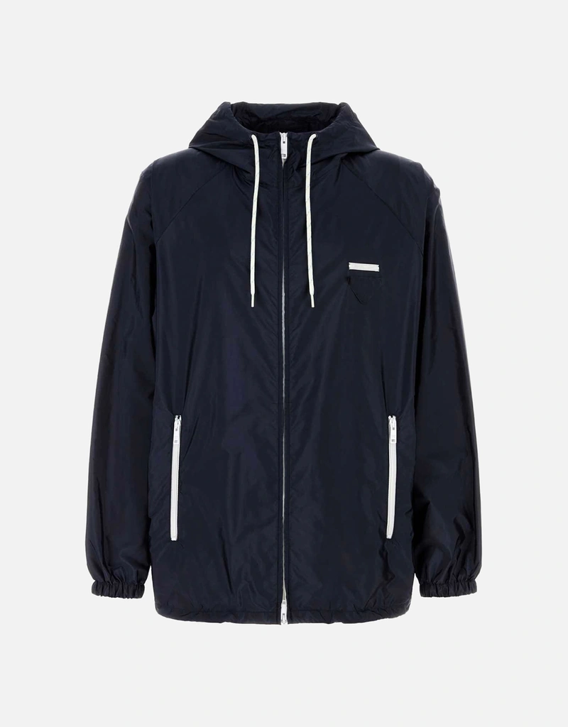 Prada メンズ Re-Nylon フード付きオーバーサイズウインドブレーカー