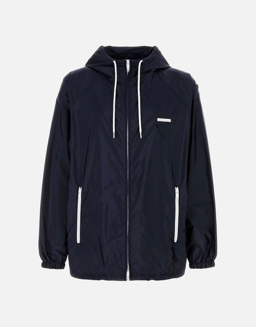 Prada メンズ Re-Nylon フード付きオーバーサイズウインドブレーカー