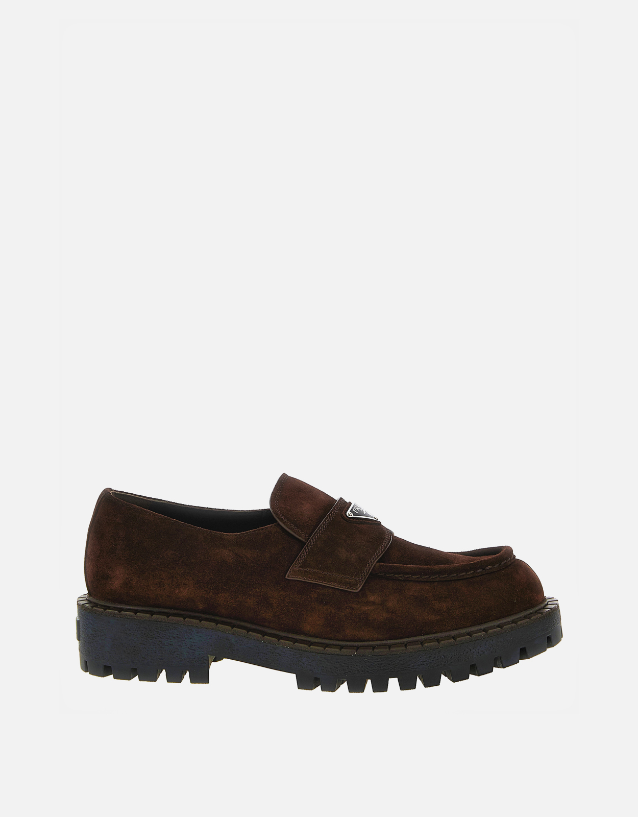 Prada Men's Double Chocolate Calfskin Leather Loafers () IFCHIC.COM
