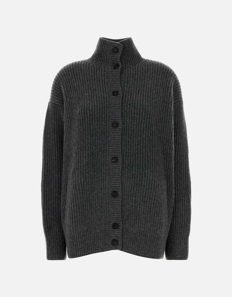 Prada ダークグレー カシミヤ オーバーサイズ カーディガン (すべての